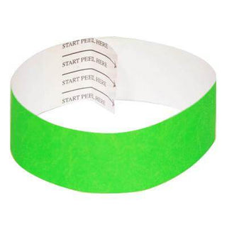 tab free green tyvek wristband