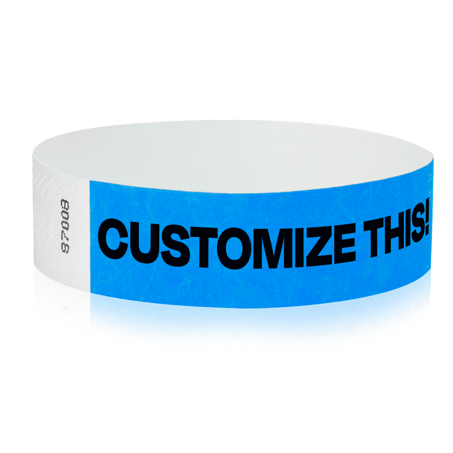 Event Wristbands Custom Tyvek Wristbands 3/4" Tyvek Custom Wristbands - Customizable - No Imprint Fee - Black Imprint Only