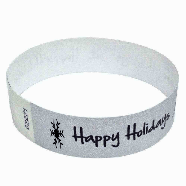 Event Wristbands Tyvek Stock - Holiday 3/4" Tyvek Wristbands Pre-Printed Holiday/Christmas Bands