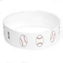 Event Wristbands Tyvek Stock - PrePrinted Baseball / White / 100 Pre-Printed Sports Wristbands