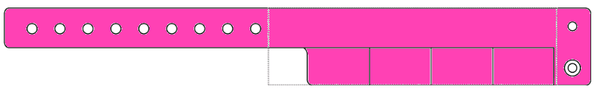 Event Wristbands Custom Vinyl Tear-Off Tab 4 Tab / Neon Pink / 500 500 Count Custom Tear-Off Tab Plastic Event Wristbands - 4 Tab