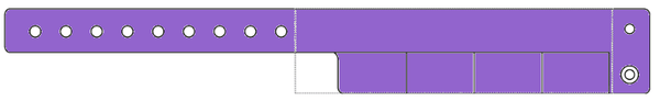 Event Wristbands Custom Vinyl Tear-Off Tab 4 Tab / Purple / 500 500 Count Custom Tear-Off Tab Plastic Event Wristbands - 4 Tab
