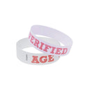 Event Wristbands Tyvek Stock - Age Verified 100 / Age-Verified / Red 3/4" Tyvek Wristbands Pre-Printed Age-Verified