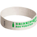Event Wristbands Tyvek Stock - Age Verified Drinking Age-Verified / Green / 100 Drinking Age-Verified Wristbands