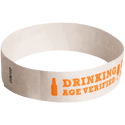 Event Wristbands Tyvek Stock - Age Verified Drinking Age-Verified / Orange / 100 Drinking Age-Verified Wristbands