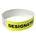 Event Wristbands Tyvek Stock - Designated Driver 100 / Designated Driver / Neon Yellow 3/4" Tyvek Wristbands Pre-Printed Designated Driver