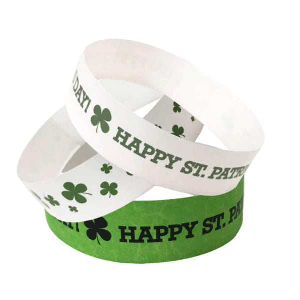 Event Wristbands Tyvek Stock - Holiday 3/4" Tyvek Wristbands Pre-Printed St. Patrick's Day