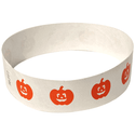 Event Wristbands Tyvek Stock - Holiday Pumpkin / White / 100 3/4" Tyvek Wristbands Pre-Printed Halloween