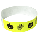 Event Wristbands Tyvek Stock - Holiday Spider Web / Neon Yellow / 100 3/4" Tyvek Wristbands Pre-Printed Halloween