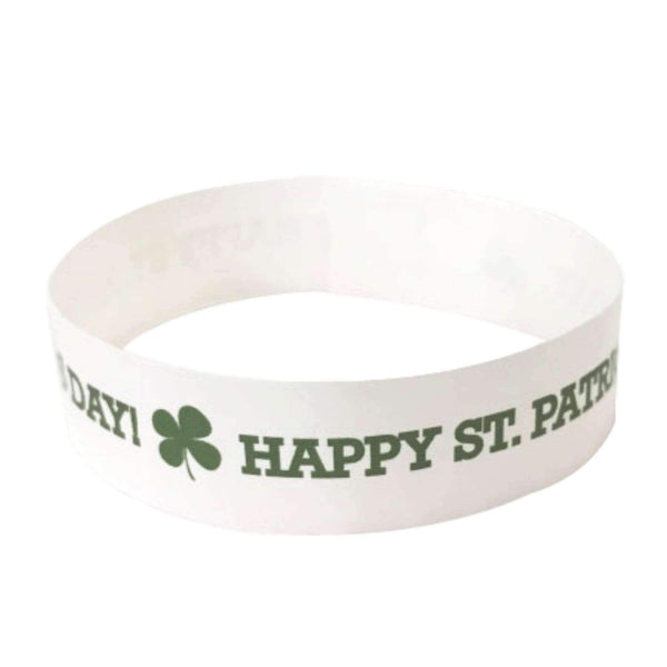 Event Wristbands Tyvek Stock - Holiday St. Patrick's Day / White / 100 3/4" Tyvek Wristbands Pre-Printed St. Patrick's Day