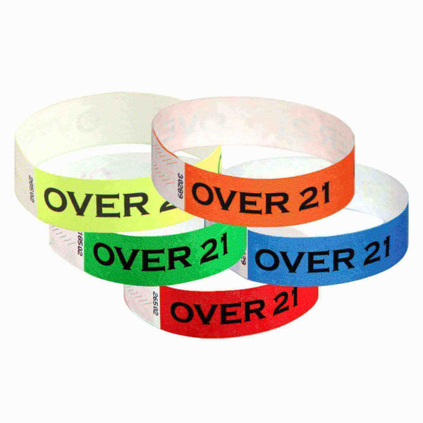 Event Wristbands Tyvek Stock - Over 21 3/4