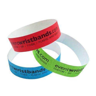Event Wristbands Tyvek Stock - Solid 1" Tyvek Custom Wristbands - Customizable - No Imprint Fee - Black Imprint Only