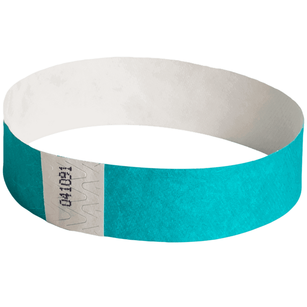 Event Wristbands Tyvek Stock - Solid 100 / Aqua Color Paper Event Wristbands