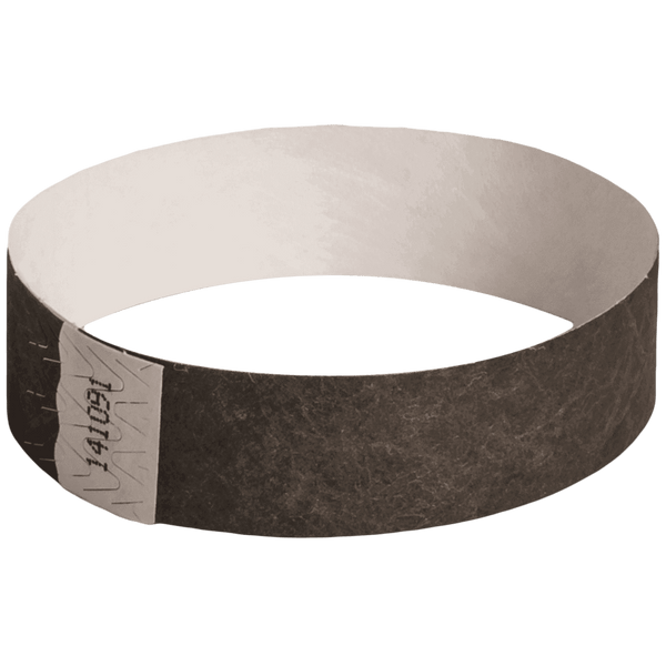 Event Wristbands Tyvek Stock - Solid 100 / Black Color Paper Event Wristbands