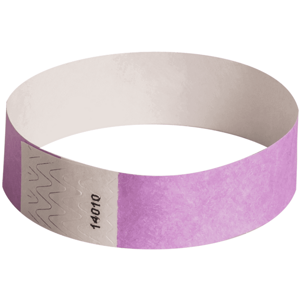 Event Wristbands Tyvek Stock - Solid 100 / Light Purple Color Paper Event Wristbands