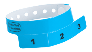 Event Wristbands Vinyl Tear-Off Tab 1 Tab / Neon Blue / 500 Tear-Off Tab Wristbands