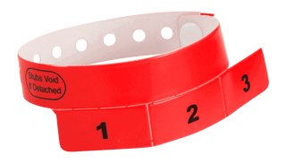 Event Wristbands Vinyl Tear-Off Tab 1 Tab / Neon Red / 500 Tear-Off Tab Wristbands