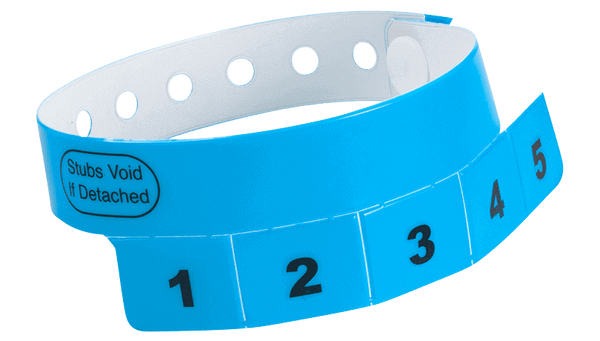 Event Wristbands Vinyl Tear-Off Tab 5 Tab / Neon Blue / 500 Tear-Off Tab Wristbands