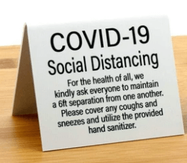 Social Distancing Table Signs