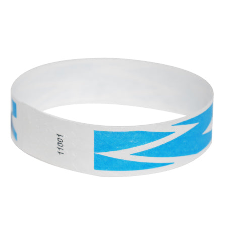 Blue ZigZag Tyvek Wristbands