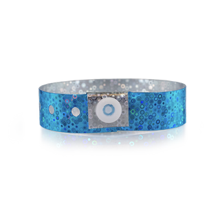 Buy blue Bulk Custom Holographic Wristbands