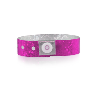 Buy pink Bulk Custom Holographic Wristbands