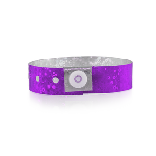Buy purple Bulk Custom Holographic Wristbands