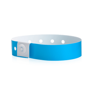 Event Wristbands Custom Plastic Wristbands 100 / Neon Blue Plastic Wristbands Solid Colors