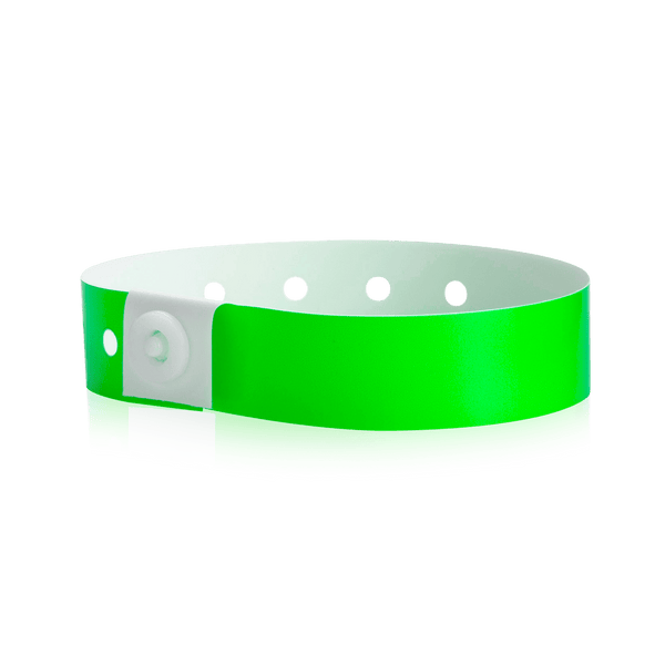 Event Wristbands Custom Plastic Wristbands 100 / Neon Green Plastic Wristbands Solid Colors