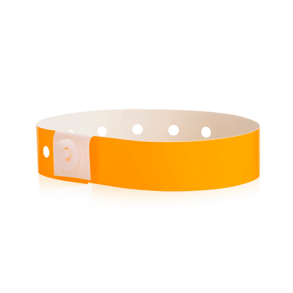 Event Wristbands Custom Plastic Wristbands 100 / Neon Orange Plastic Wristbands Solid Colors