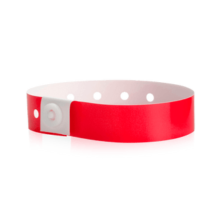 Event Wristbands Custom Plastic Wristbands 100 / Neon Red Plastic Wristbands Solid Colors