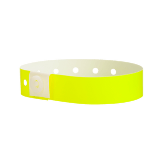 Event Wristbands Custom Plastic Wristbands 100 / Neon Yellow Plastic Wristbands Solid Colors