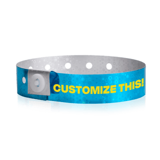 Event Wristbands Custom Plastic Wristbands Blue Bulk Custom Holographic Wristbands