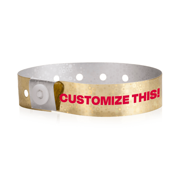 Event Wristbands Custom Plastic Wristbands Gold Bulk Custom Holographic Wristbands