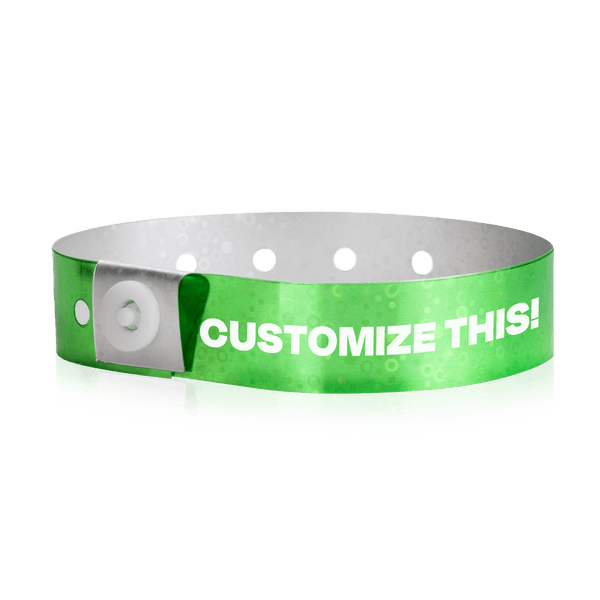 Event Wristbands Custom Plastic Wristbands Green Bulk Custom Holographic Wristbands