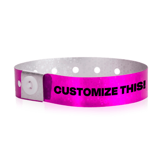 Event Wristbands Custom Plastic Wristbands Pink Bulk Custom Holographic Wristbands