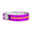 Event Wristbands Custom Plastic Wristbands Purple Bulk Custom Holographic Wristbands