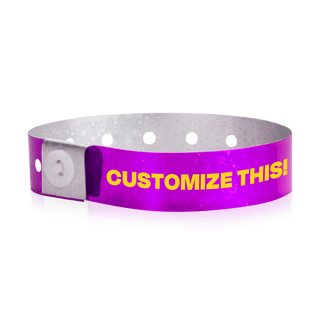 Event Wristbands Custom Plastic Wristbands Purple Bulk Custom Holographic Wristbands