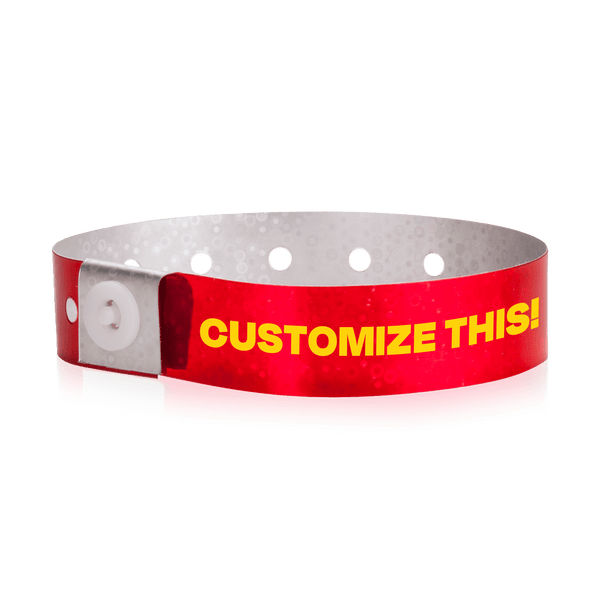 Event Wristbands Custom Plastic Wristbands Red Bulk Custom Holographic Wristbands