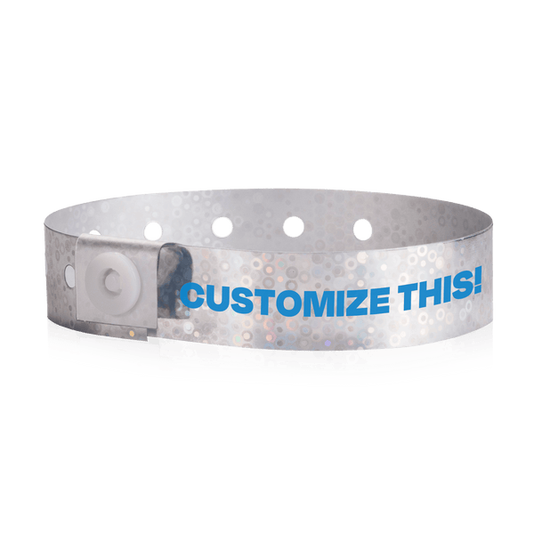 Event Wristbands Custom Plastic Wristbands Silver Bulk Custom Holographic Wristbands