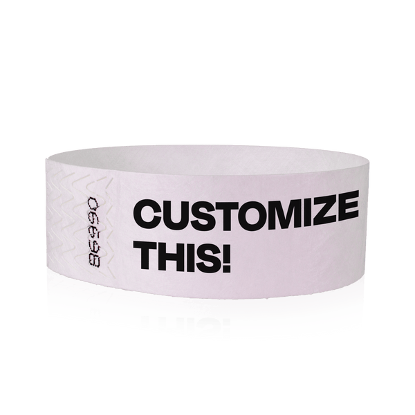 Event Wristbands Custom Tyvek Wristbands 1" Tyvek Custom Wristbands - Customizable - No Imprint Fee - Black Imprint Only