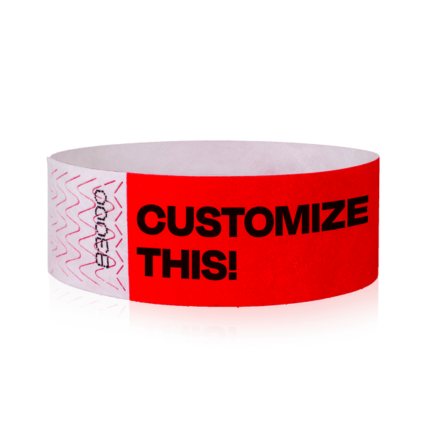 Event Wristbands Custom Tyvek Wristbands 1" Tyvek Custom Wristbands - Customizable - No Imprint Fee - Black Imprint Only