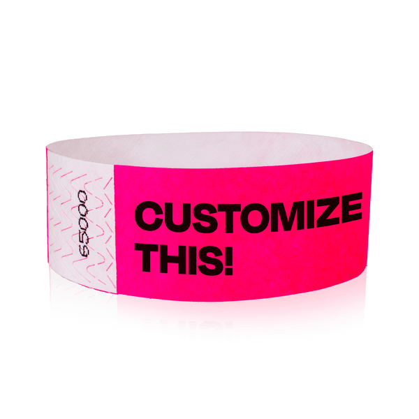 Event Wristbands Custom Tyvek Wristbands 1" Tyvek Custom Wristbands - Customizable - No Imprint Fee - Black Imprint Only