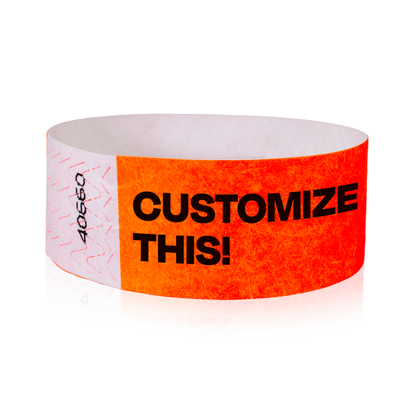 Event Wristbands Custom Tyvek Wristbands 1" Tyvek Custom Wristbands - Customizable - No Imprint Fee - Black Imprint Only