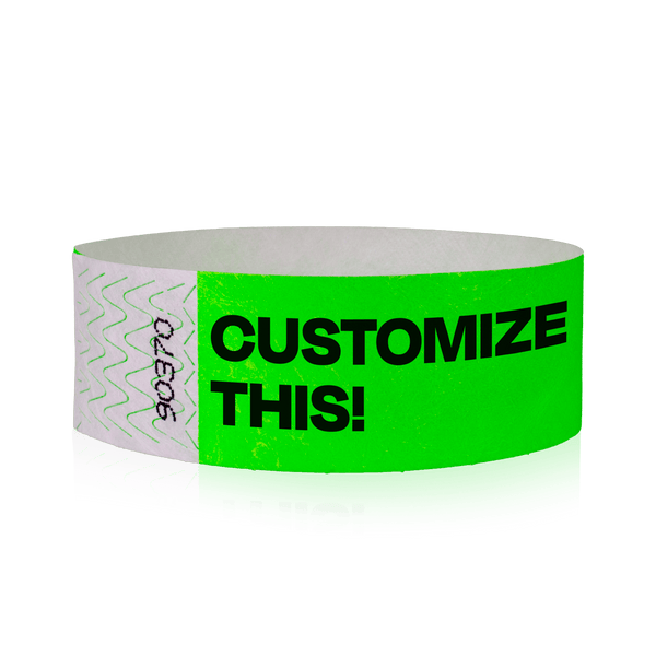 Event Wristbands Custom Tyvek Wristbands 1" Tyvek Custom Wristbands - Customizable - No Imprint Fee - Black Imprint Only