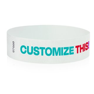 Event Wristbands Custom Tyvek Wristbands 100 ($0.30 each) 3/4" Tyvek Custom Wristbands - Customizable - Color Imprint