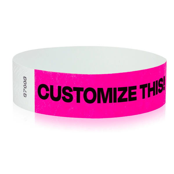 Event Wristbands Custom Tyvek Wristbands 3/4" Tyvek Custom Wristbands - Customizable - No Imprint Fee - Black Imprint Only