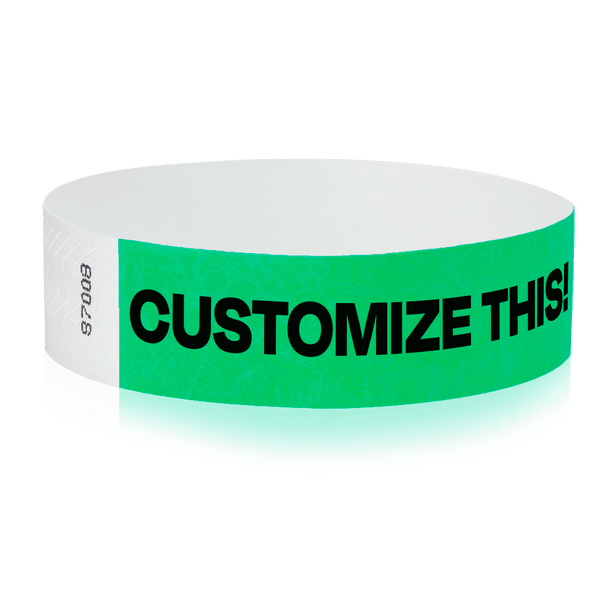 Event Wristbands Custom Tyvek Wristbands 3/4" Tyvek Custom Wristbands - Customizable - No Imprint Fee - Black Imprint Only