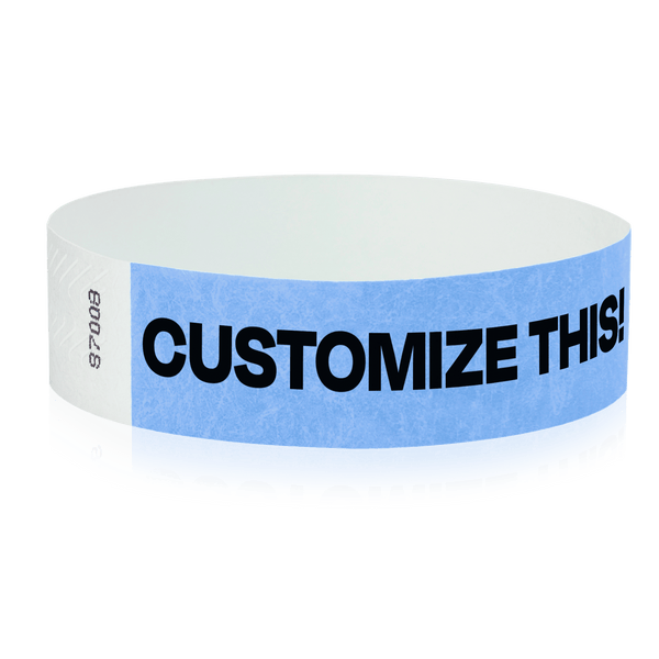 Event Wristbands Custom Tyvek Wristbands 3/4" Tyvek Custom Wristbands - Customizable - No Imprint Fee - Black Imprint Only
