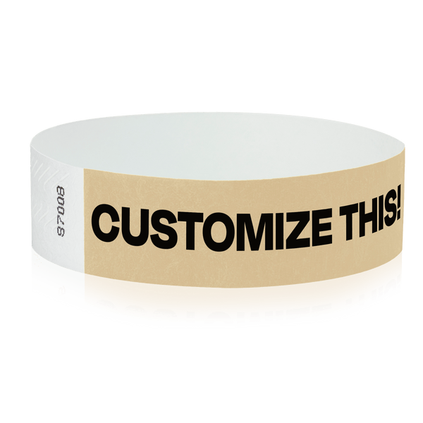 Event Wristbands Custom Tyvek Wristbands 3/4" Tyvek Custom Wristbands - Customizable - No Imprint Fee - Black Imprint Only